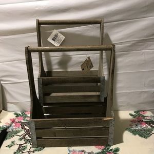 PAIR OF RUSTIC WOOD ORGANIZER/ carrier